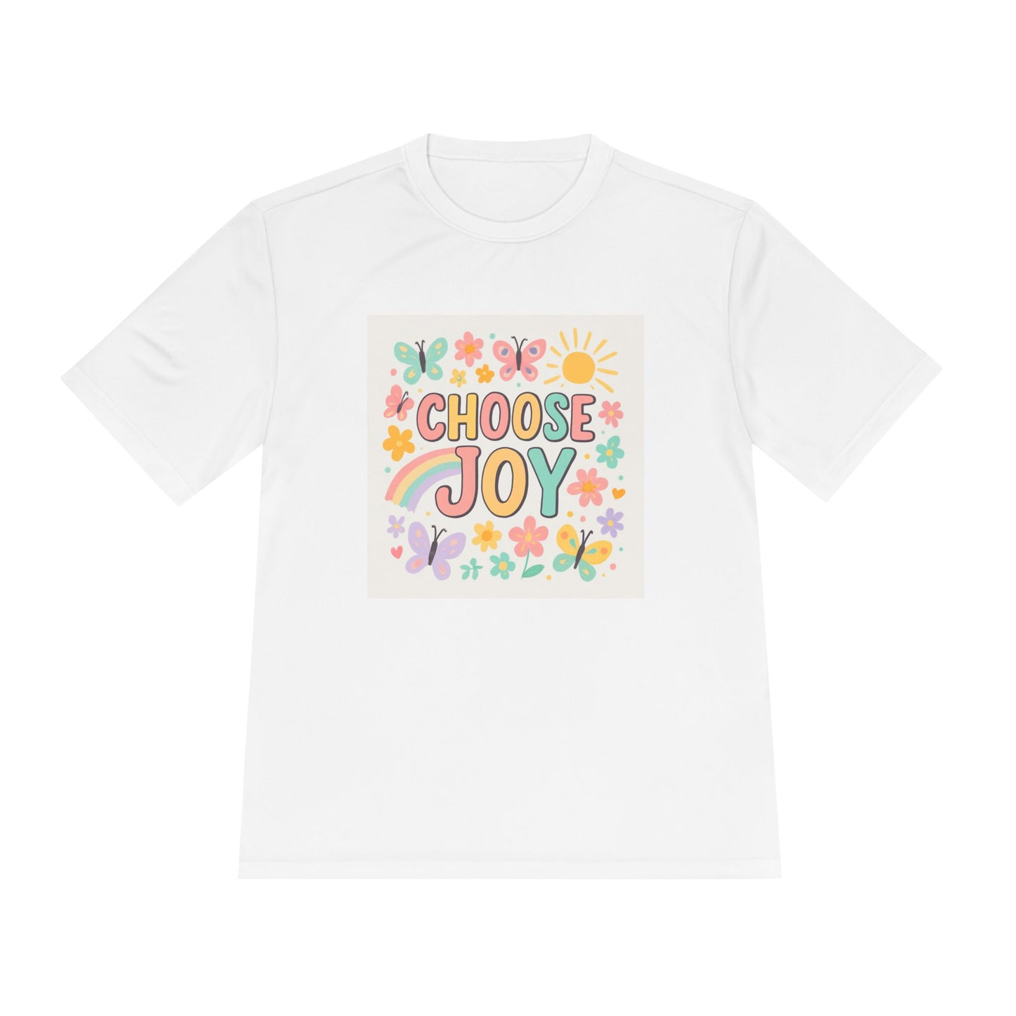 Unisex Joyful Positivity Wicking Tee - Choose Joy & Radiate Positivity Design