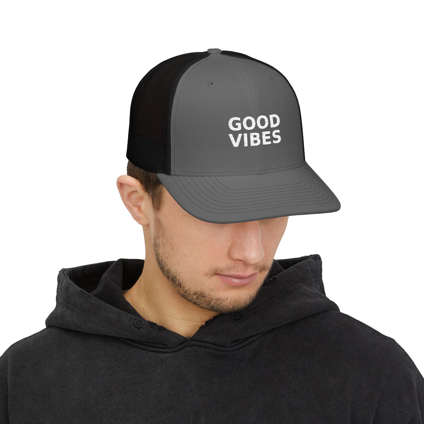 Good Vibes Embroidered Trucker Cap