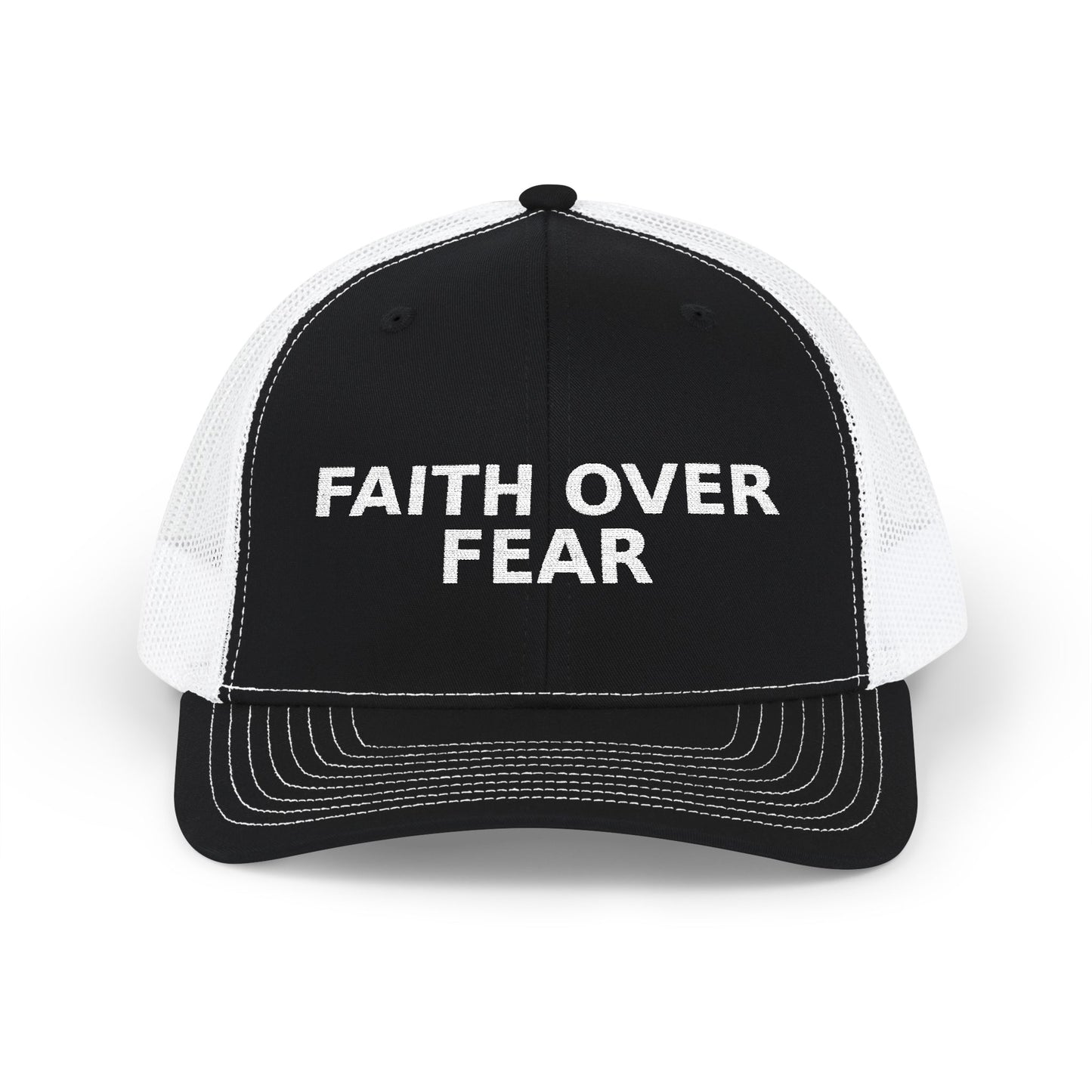 Faith Over Fear Embroidered Trucker Cap