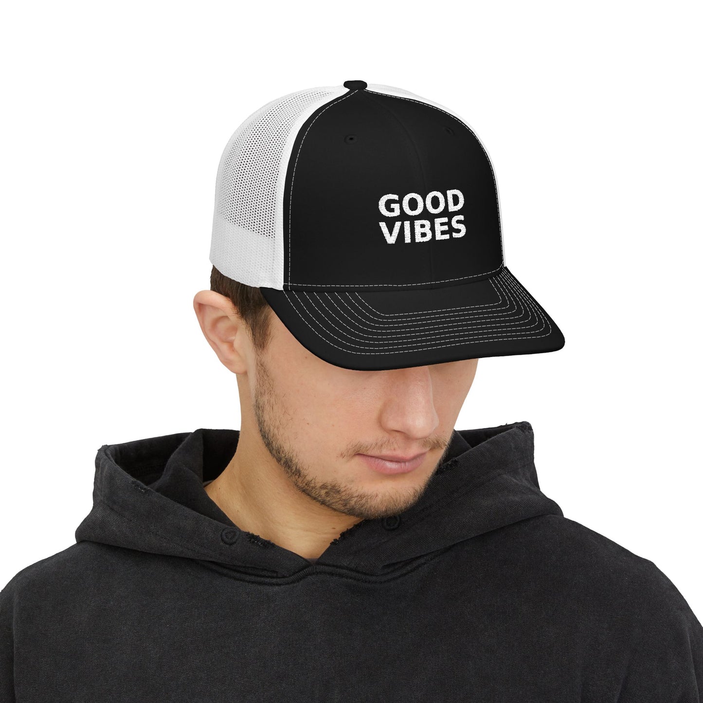 Good Vibes Embroidered Trucker Cap