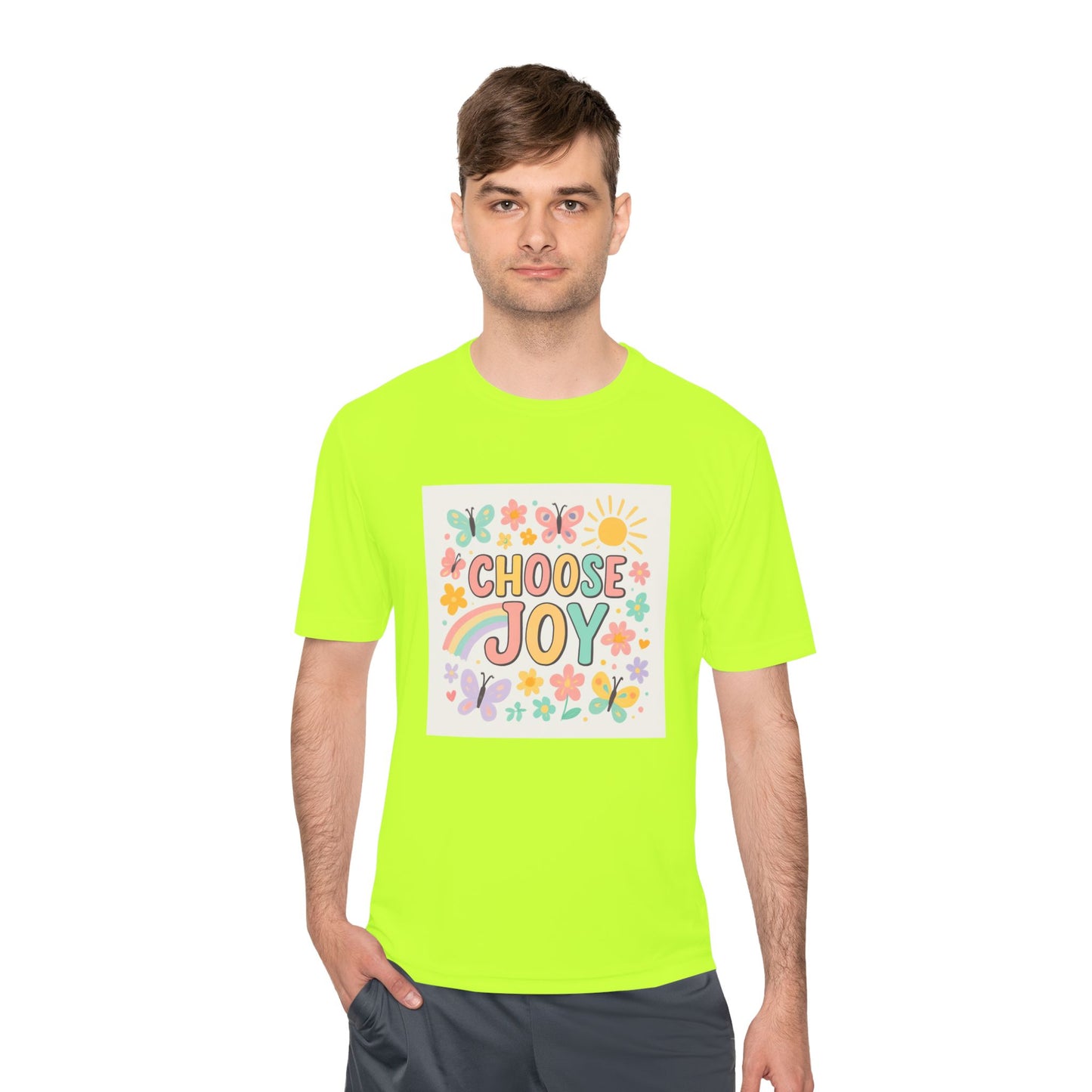 Unisex Joyful Positivity Wicking Tee - Choose Joy & Radiate Positivity Design