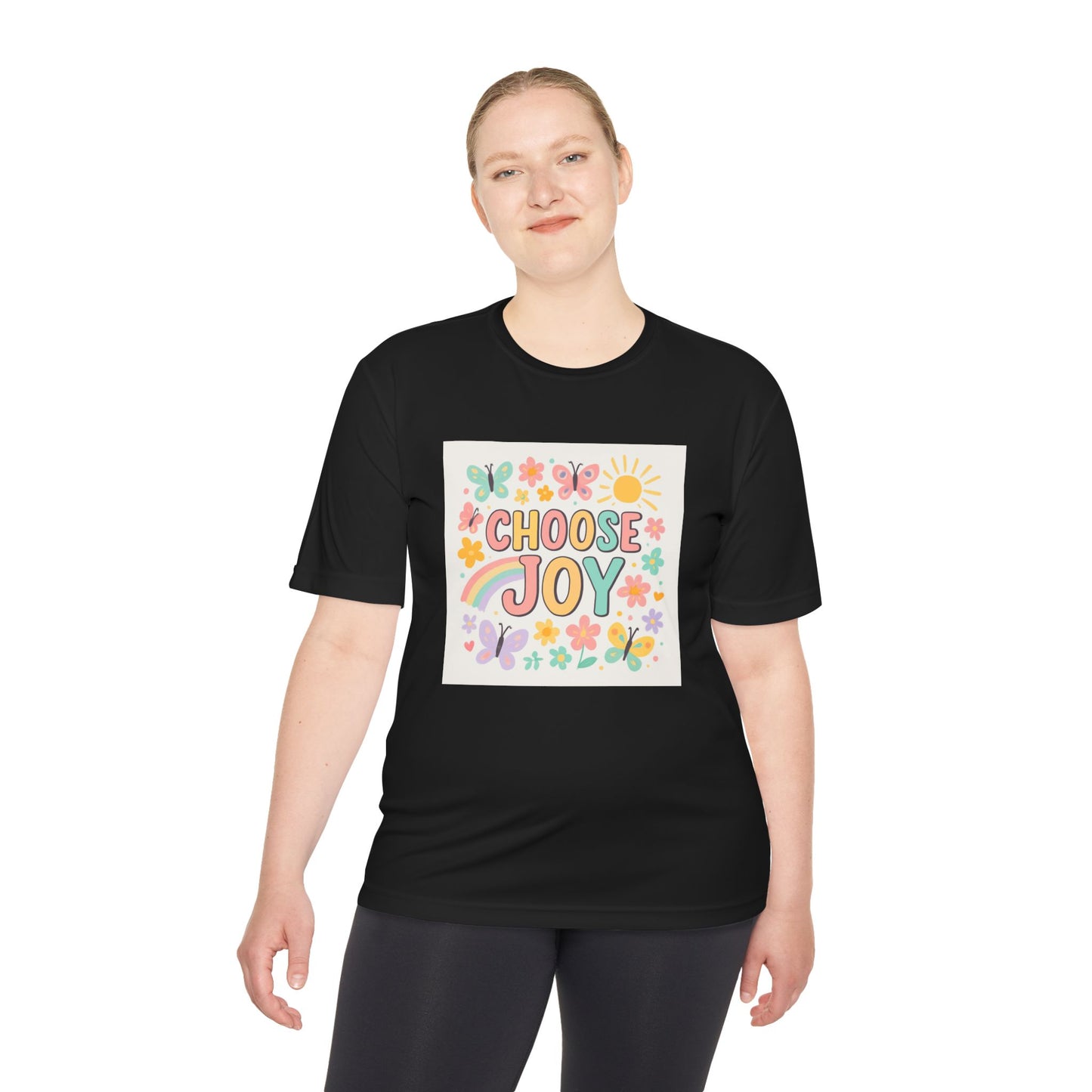 Unisex Joyful Positivity Wicking Tee - Choose Joy & Radiate Positivity Design