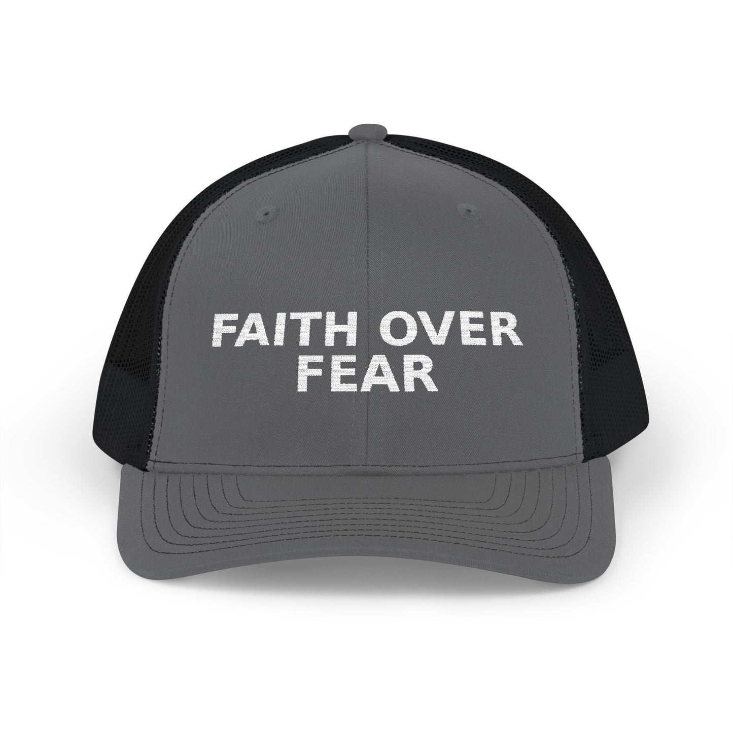 Faith Over Fear Embroidered Trucker Cap