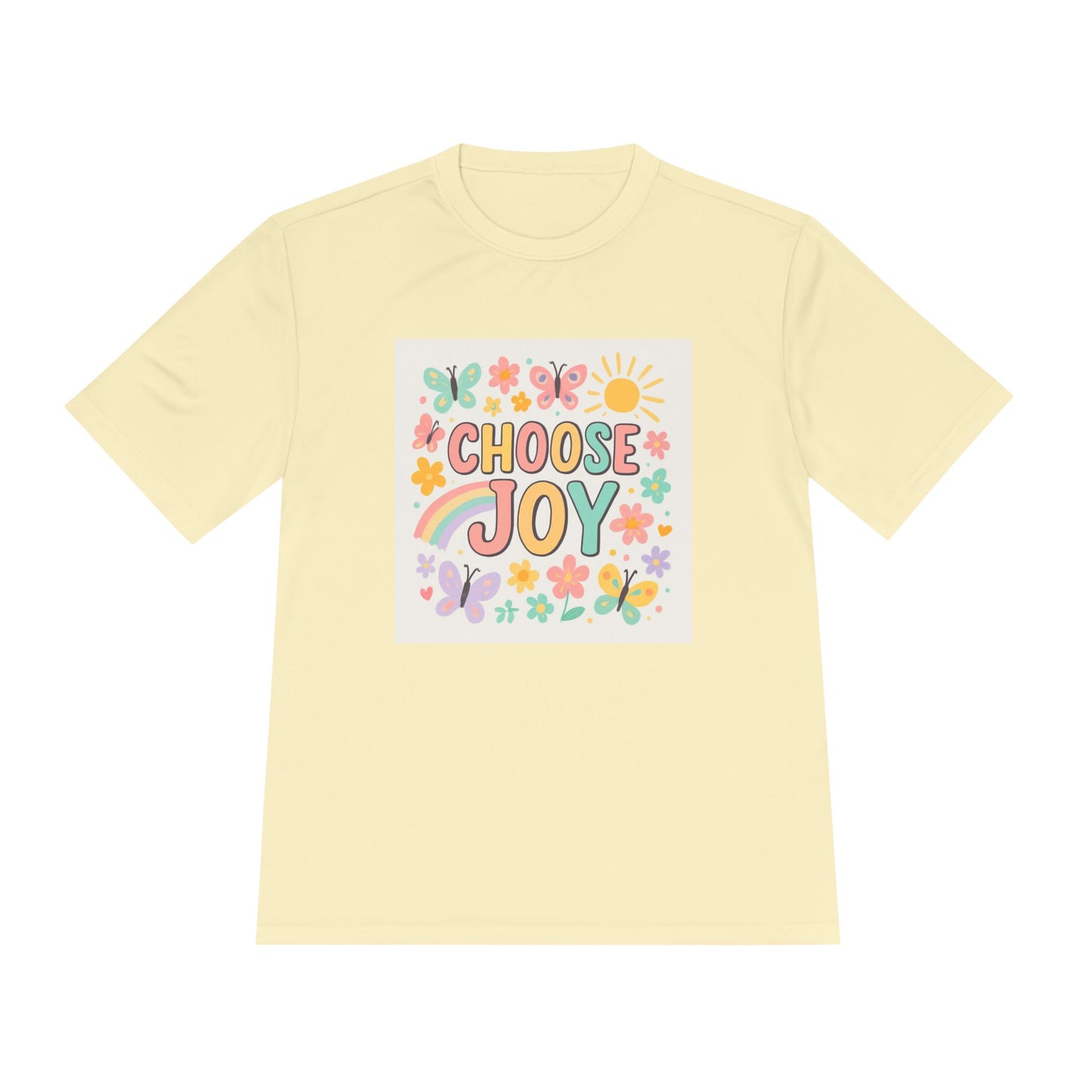 Unisex Joyful Positivity Wicking Tee - Choose Joy & Radiate Positivity Design
