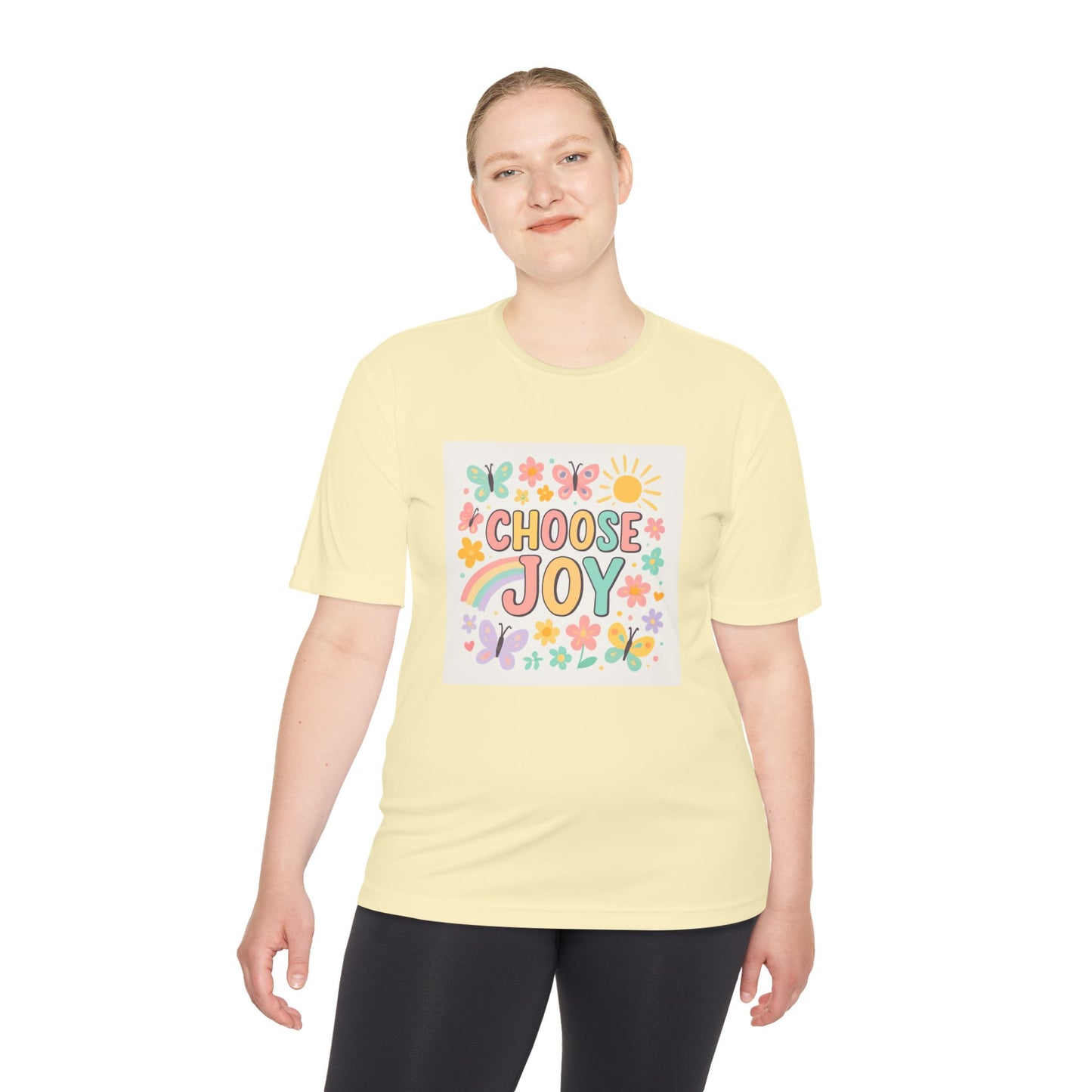 Unisex Joyful Positivity Wicking Tee - Choose Joy & Radiate Positivity Design