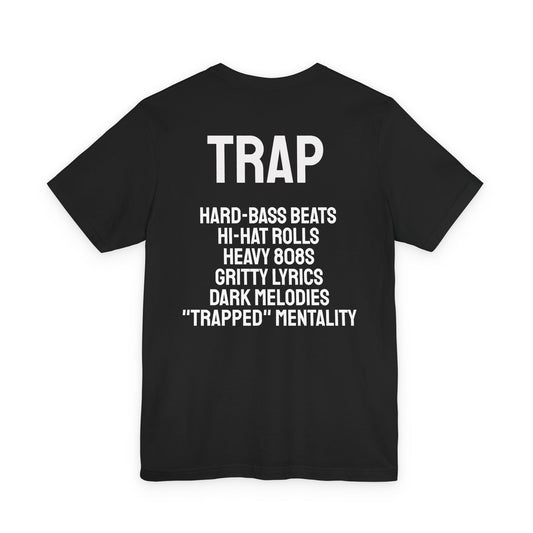 Trap Music T‑Shirt — "What Is Trap Music?" Graphic Tee (Back Definition List)