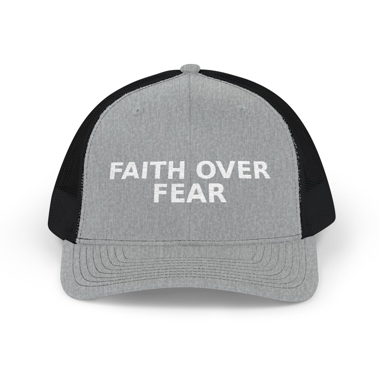Faith Over Fear Embroidered Trucker Cap