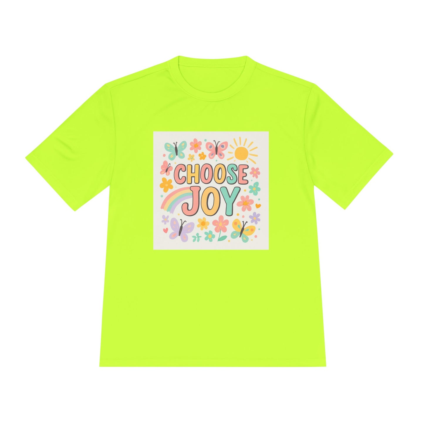 Unisex Joyful Positivity Wicking Tee - Choose Joy & Radiate Positivity Design