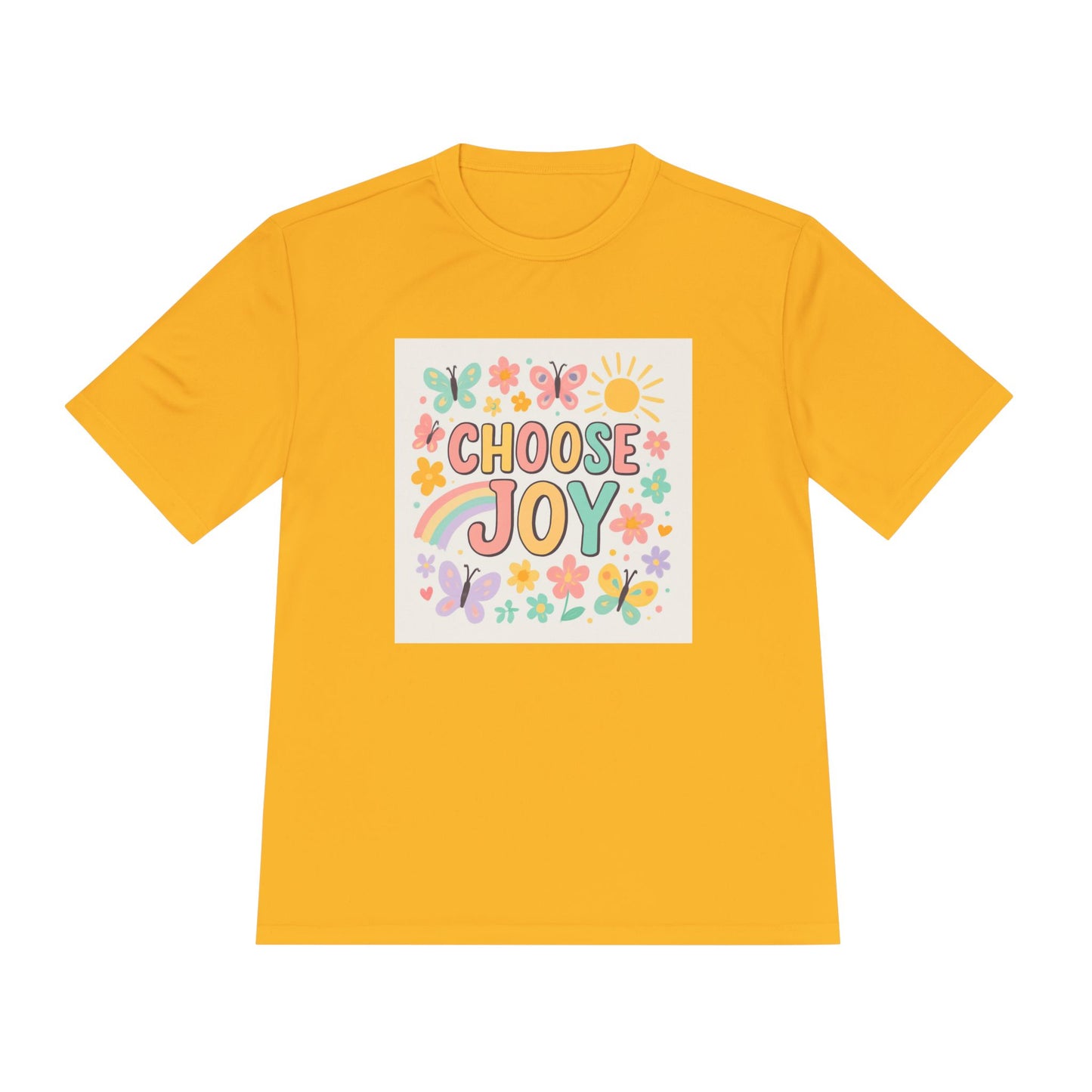 Unisex Joyful Positivity Wicking Tee - Choose Joy & Radiate Positivity Design