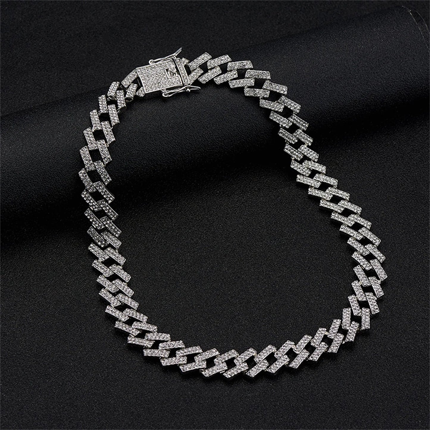 Cuban Link Chain for Mens, Iced Out Miami Cuban Necklace Bling Diamond Hip Hop Jewelry for Women,Gold， 18In