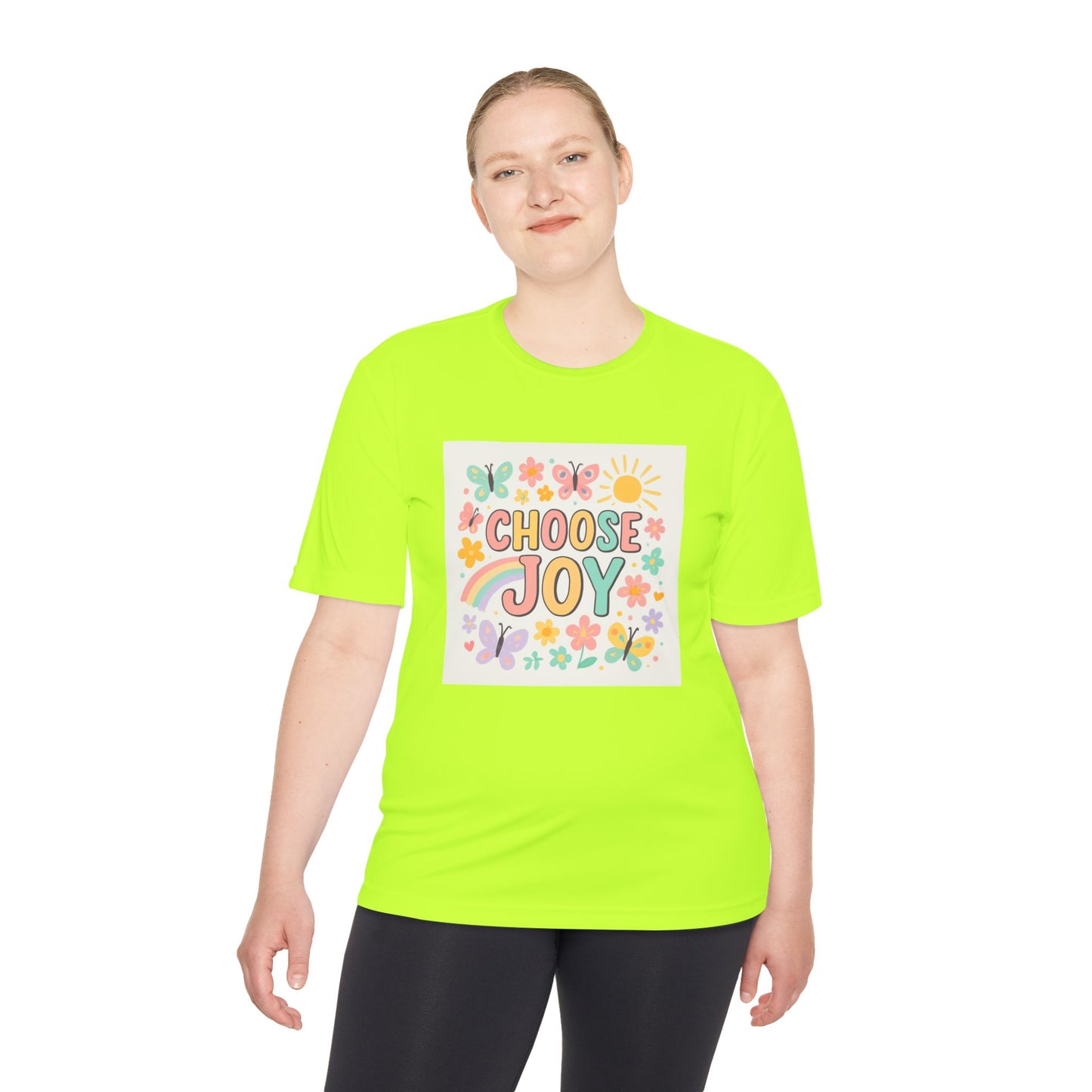 Unisex Joyful Positivity Wicking Tee - Choose Joy & Radiate Positivity Design