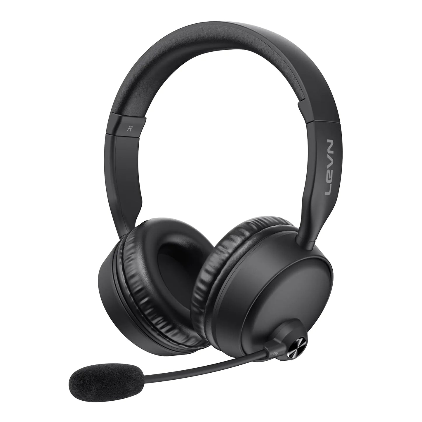 LEVN Bluetooth Headset Bluetooth Headphones with AI Noise Cancelling Microphone 60Hrs Working Time Bluetooth 5.3 Multipoint Connect Wireless Headset with Mic for Work/Phone/Call Center/Computer/PC